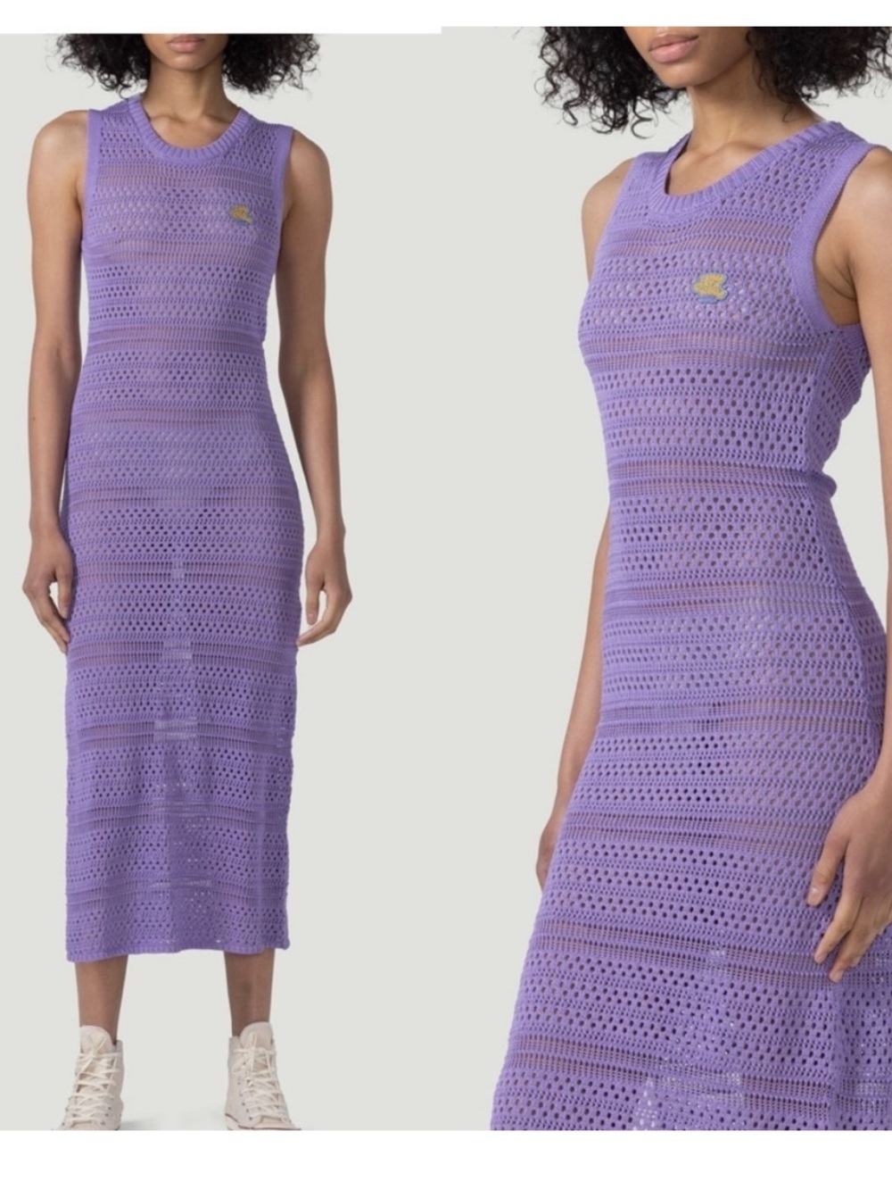 Honor The Gift purple crochet Open Stitch Midi Dress size small